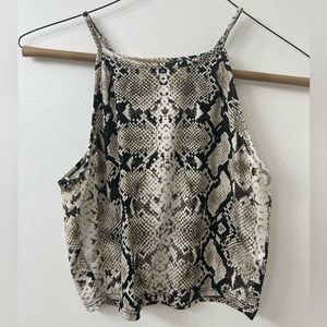 Snake Print Halterneck Tank Top